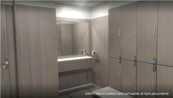 IALIFU Bench Lockers and wall panels at Gym plus,Ireland