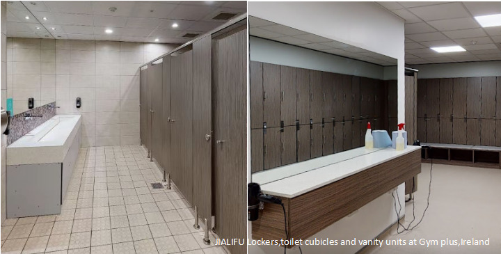 JIALIFU Lockers,toilet cubicles and vanity units at Gym plus,Ireland