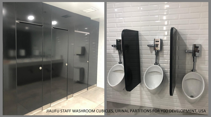 JIALIFU STAFF WASHROOM CUBICLES, URINAL PARTITIONS FOR YGO DEVELOPMENT, USA