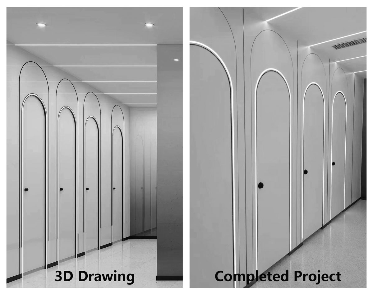 3D Drawing VS Completed Project